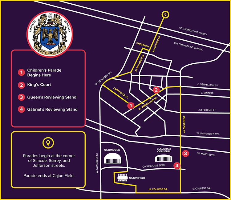 Parade Route Krewe of Bonaparte